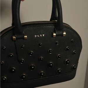 DKNY Black Mini Bag with Gold Accents
